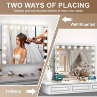 Thumbnail for Hollywood Mirror 23.6x20.5in, 17 Dimmable LED Lights, Lighted Makeup Mirror, 3 Colour Lighting Modes
