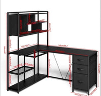 Thumbnail for LED Gaming Desk – Corner Computer desk Table w/ Storage & Drawers and led lights