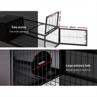 Thumbnail for I. Pet Outdoor Rabbit Cage & Run – Chew-Proof Metal Frame with Shelter, Tray & Secure Locks