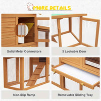 Thumbnail for Large Wooden Advwin Rabbit Hutch | 2 Level | Wooden | Large | For Small Animals