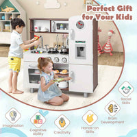 Thumbnail for LIFEZEAL Kitchen Play Set Pretend Play Toys Wooden Cooking Accessories w/ Realistic Sounds & Lights
