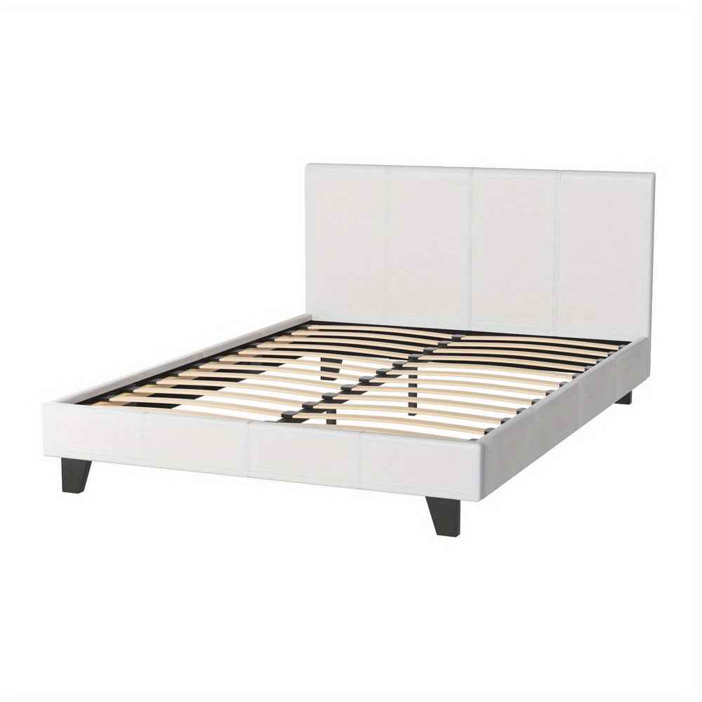 ARTISS NEO Double Bed Frame - White Contemporary Hardwood Bed