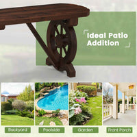 Thumbnail for Outdoor Garden Bench wagon wheel Patio , backyard