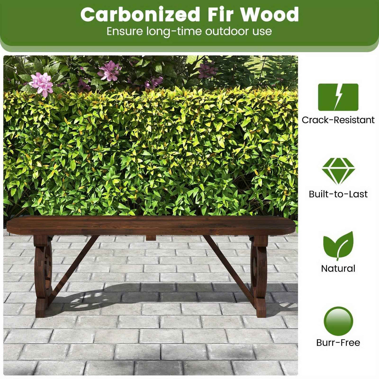 Outdoor Garden Bench wagon wheel Patio , backyard