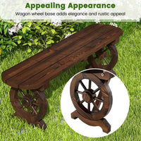 Thumbnail for Outdoor Garden Bench wagon wheel Patio , backyard