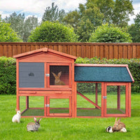 Thumbnail for Alopet Wooden Rabbit Hutch, Guinea Pig, Outdoor Chicken Coop with Run Cage