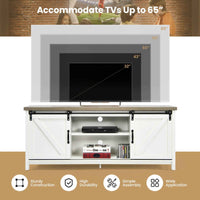 Thumbnail for Wooden TV Stand for 65” Television with 2 Cabinets