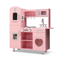 Thumbnail for Keezi Kids Kitchen Play Set Wooden Pretend Toys Cooking Children Storage Pink