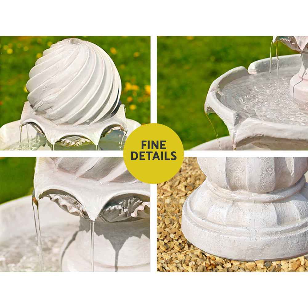 Garden Solar Fountain Water Feature Pump Kit Bird Bath Outdoor Indoor Ivory