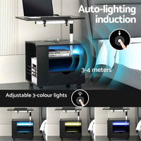 Thumbnail for Bedside Table USB Charging with LED Adjustable Laptop Tray