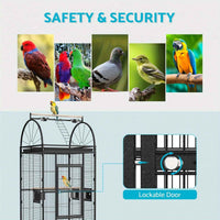 Thumbnail for 176cm Large Advwin Bird Cage Parrot Aviary with Stand-alone Perch, Wheels and Brake