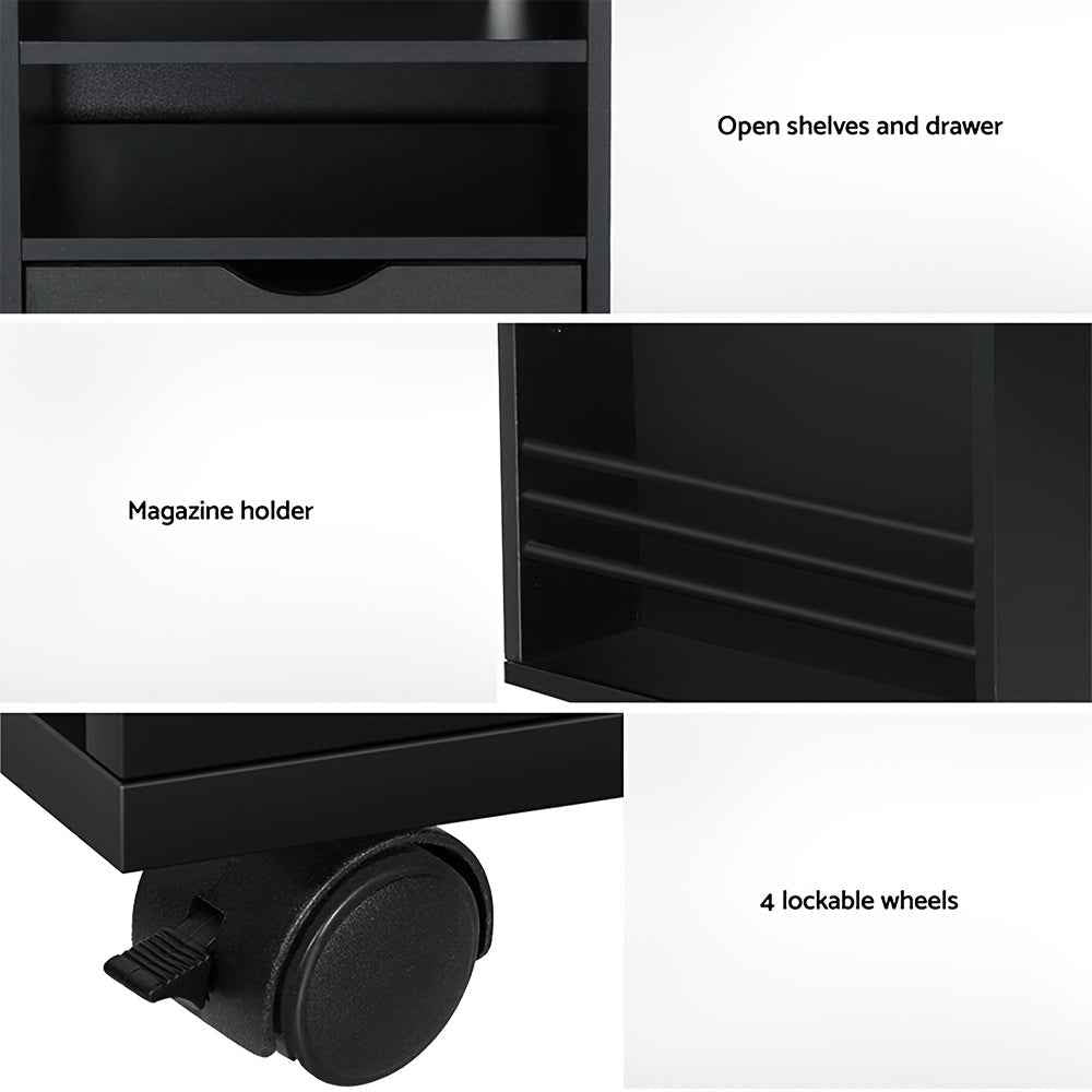 Bedside Table USB Charging with LED Adjustable Laptop Tray