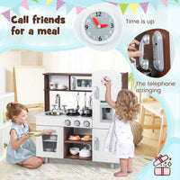 Thumbnail for LIFEZEAL Kitchen Play Set Pretend Play Toys Wooden Cooking Accessories w/ Realistic Sounds & Lights