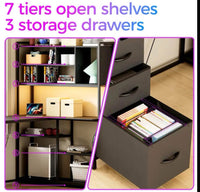 Thumbnail for LED Gaming Desk – Corner Computer desk Table w/ Storage & Drawers and led lights