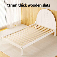 Thumbnail for King Single Bed Wooden White Bed Frame DALY - Contemporary Style | Adult Bed