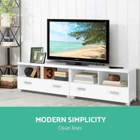 Thumbnail for Artiss TV Cabinet Entertainment Unit Stand 180cm 4 Storage Drawers White Eddie