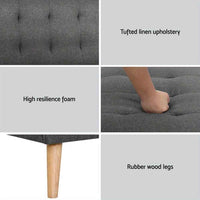 Thumbnail for Artiss 2X Sofa Bed Lounge Chair | Convertible Recliner Faux Linen Grey Single Seater Couch Futon