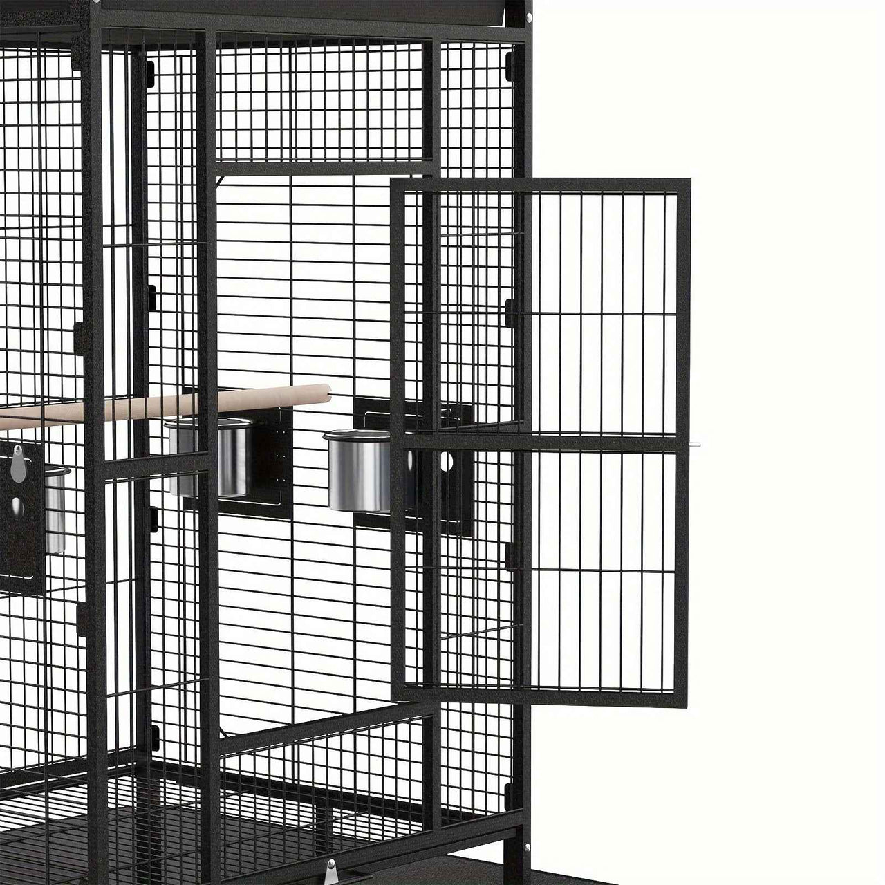 176cm Large Advwin Bird Cage Parrot Aviary with Stand-alone Perch, Wheels and Brake