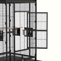Thumbnail for 176cm Large Advwin Bird Cage Parrot Aviary with Stand-alone Perch, Wheels and Brake