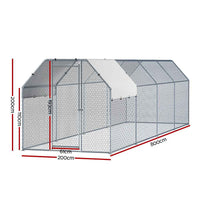 Thumbnail for i.Pet Chicken Coop Cage Run Rabbit Hutch Large Walk In Hen House Cover 8mx2mx2m