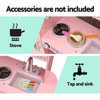 Thumbnail for Keezi Kids Kitchen Play Set Wooden Pretend Toys Cooking Children Storage Pink