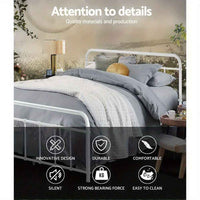 Thumbnail for Sturdy White Metal Double Bed Frame - Modern Country Style