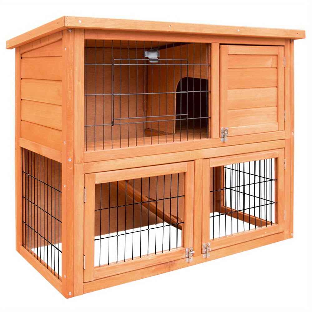 I. Pet 2-Tier Outdoor Wooden Chicken Coop & Rabbit Hutch