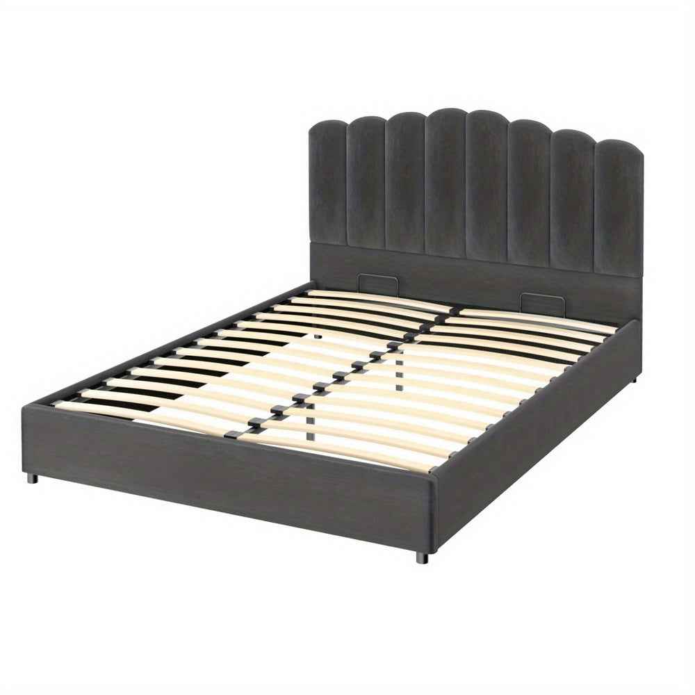 ARTISS Grey Velvet Double Bed Frame - Contemporary Hardwood Style
