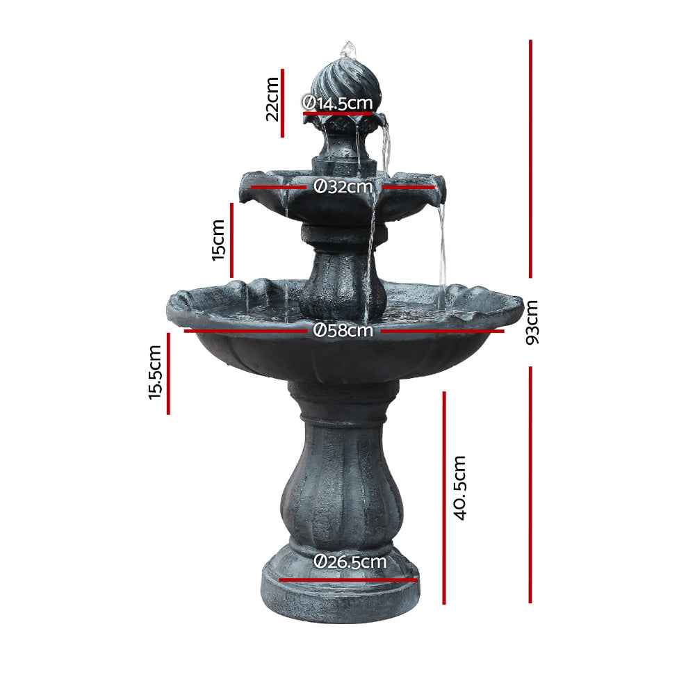 Gardeon Solar Fountain Water Feature Pump Kit Bird Bath Outdoor Indoor Black
