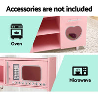 Thumbnail for Keezi Kids Kitchen Play Set Wooden Pretend Toys Cooking Children Storage Pink