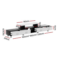 Thumbnail for Artiss TV Cabinet Entertainment Unit Extendable 160CM To 220CM 4 Drawers White