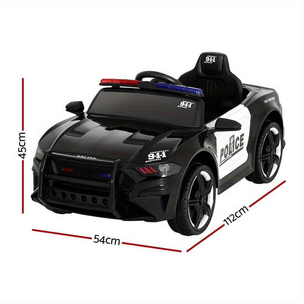 Ford Mustang GT350 Police Inspired Kids Ride on Car with Remote Control Battery Powered 12V Black