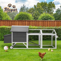 Thumbnail for Extra Large Wooden Chicken Coop & Rabbit Hutch with Wheels