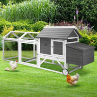 Thumbnail for Extra Large Wooden Chicken Coop & Rabbit Hutch with Wheels
