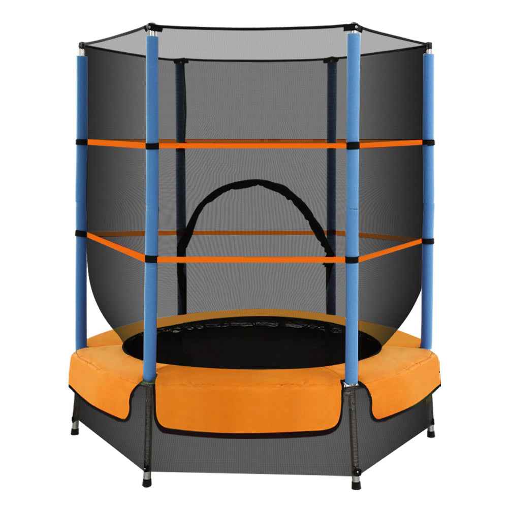 137.16cm Trampoline for Kids w/ Enclosure Safety Net Rebounder Gift Orange