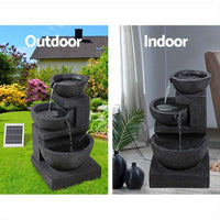 Thumbnail for Garden Solar Fountain Water Feature Bird Bath Outdoor LED Lights 3-Tier