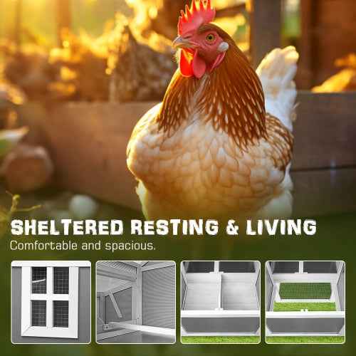 Chicken Coop Rabbit Hutch Large Wooden House Run Hatch Box Open Roof