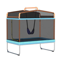 Thumbnail for 182.88cm Trampoline for Kids w/ Enclosure Safety Net Swing Rectangle Orange