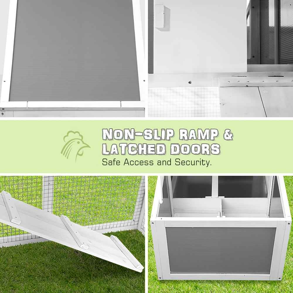 Chicken Coop Rabbit Hutch Large Wooden House Run Hatch Box Open Roof