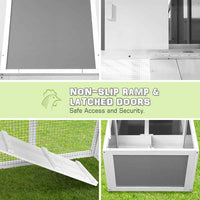 Thumbnail for Chicken Coop Rabbit Hutch Large Wooden House Run Hatch Box Open Roof