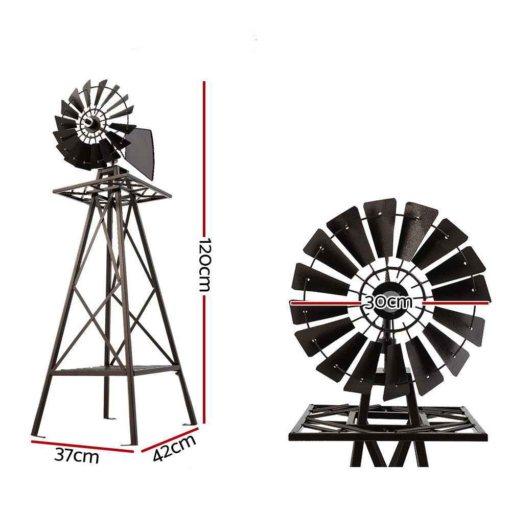 Garden Windmill 120cm Metal Ornaments Outdoor Decor Ornamental Windmill