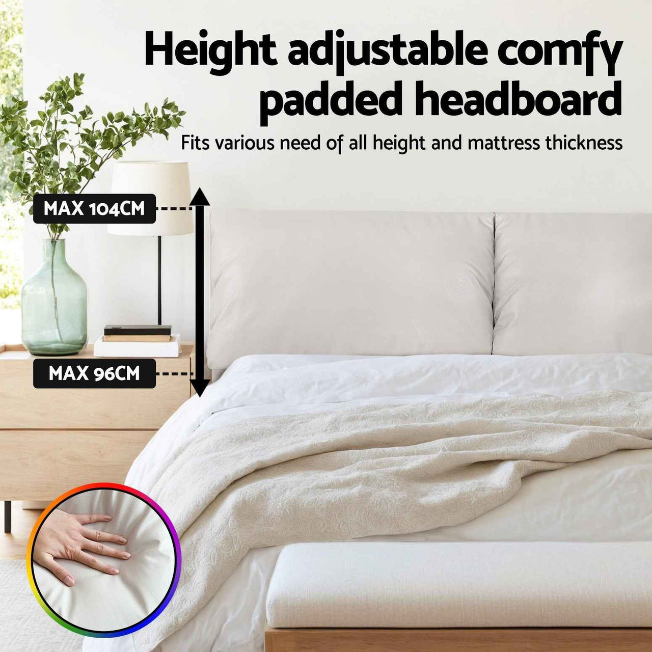 ARTISS Contemporary Double Bed Frame with RGB LED Headboard | USB Powered