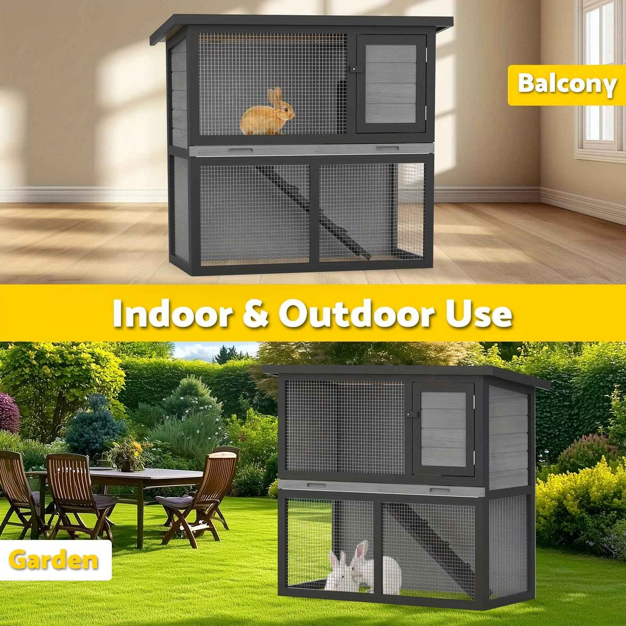 Outdoor Chicken Coop, Rabbit Hutch, Guinea Pig Enclosed Cage