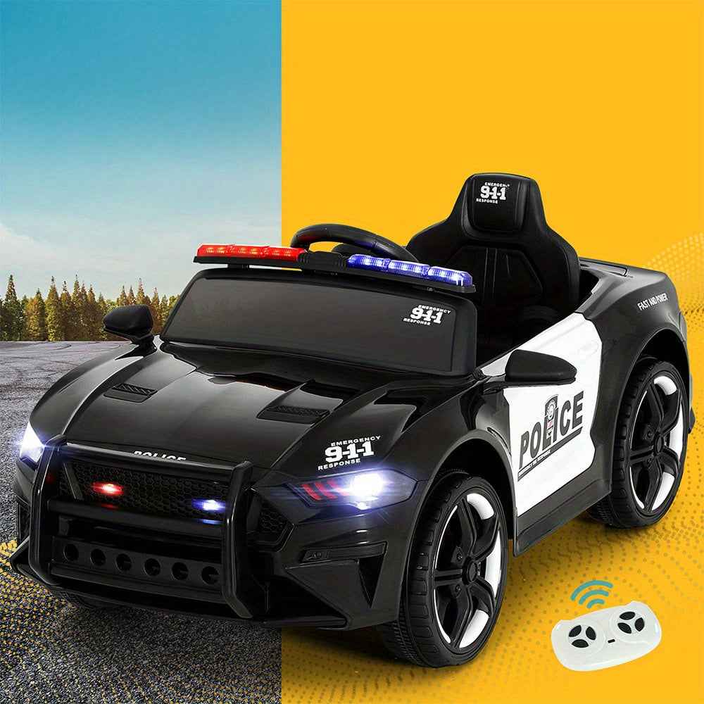 Ford Mustang GT350 Police Inspired Kids Ride on Car with Remote Control Battery Powered 12V Black