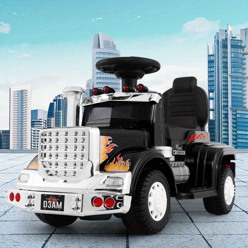 Big Rig Truck Deluxe Kids Ride On Car | Black Ride on Kids Electric Truck