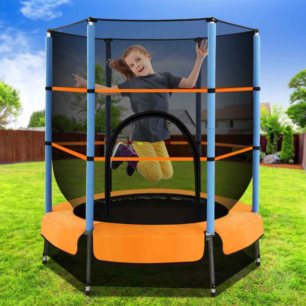 137.16cm Trampoline for Kids w/ Enclosure Safety Net Rebounder Gift Orange