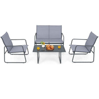 Thumbnail for MULTIGOT 4pcs Patio Furniture Table Chair Set Conversation Table Garden Balcony