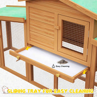 Thumbnail for Large Wooden Advwin Rabbit Hutch | 2 Level | Wooden | Large | For Small Animals