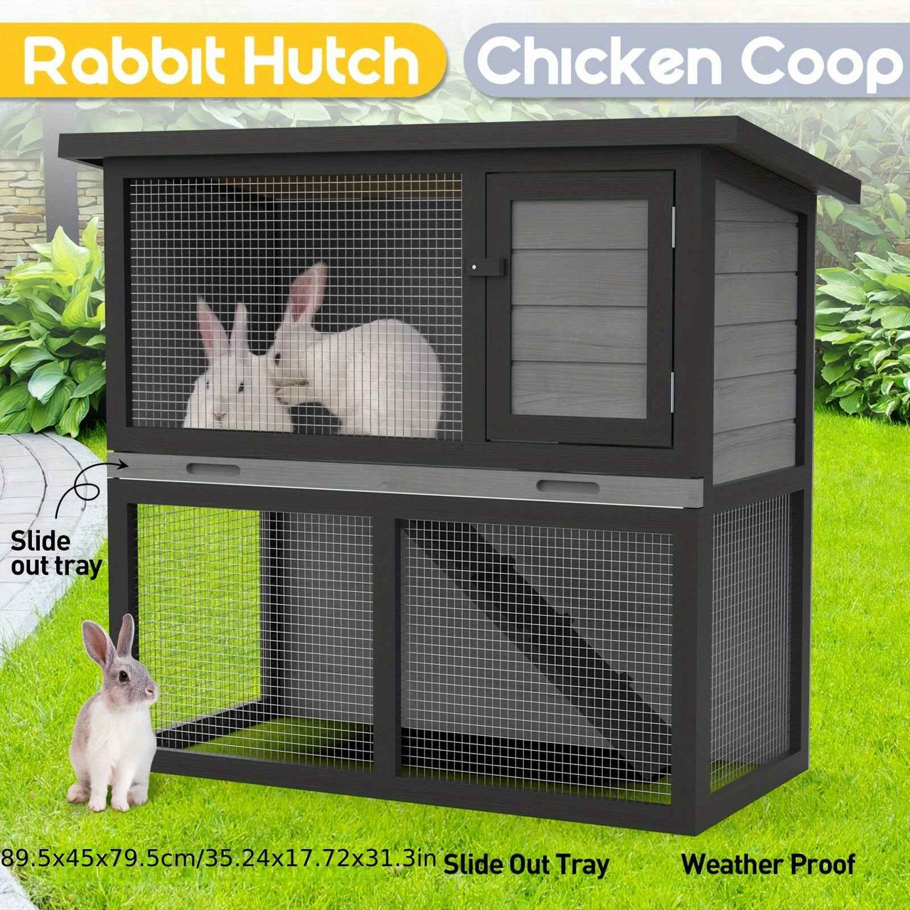 Outdoor Chicken Coop, Rabbit Hutch, Guinea Pig Enclosed Cage