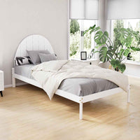 Thumbnail for King Single Bed Wooden White Bed Frame DALY - Contemporary Style | Adult Bed